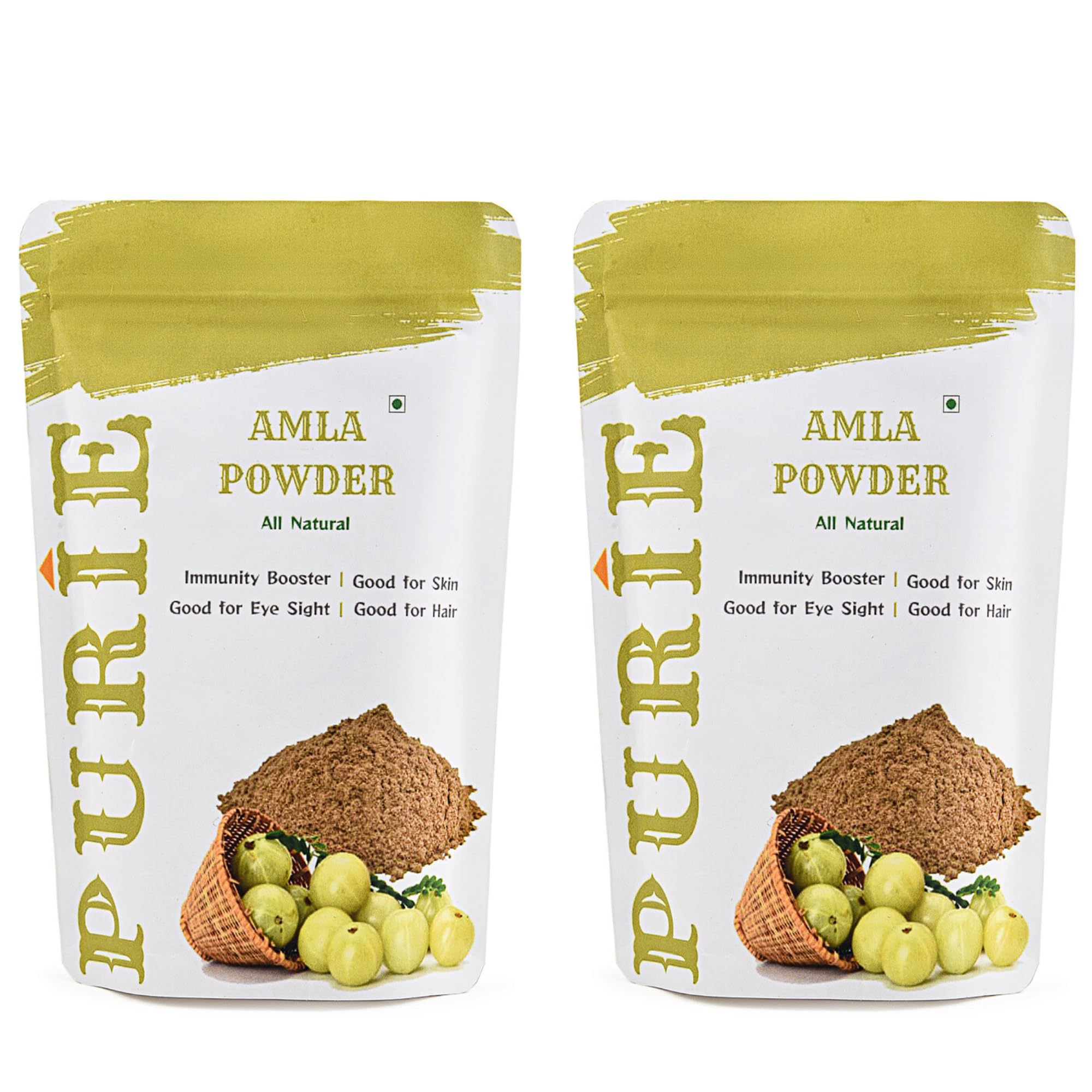 PURIE Amla Powder 200 Grams | Premium Amla Indian Gooseberry Powder | Drinking, Eating, Hair Nourishment | Repair Damage Hair and Skin Care, Pack of 2