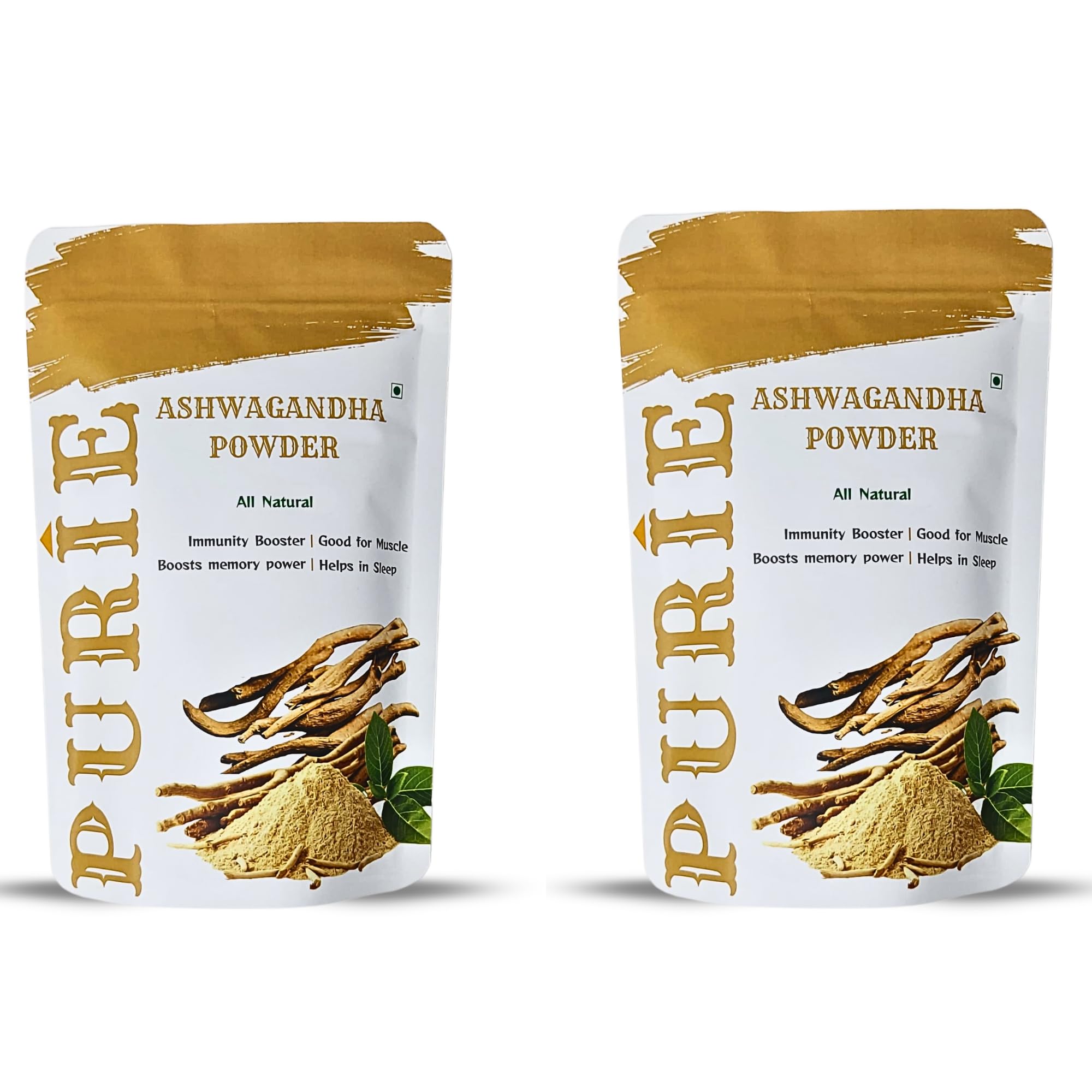 PURIE Ashwagandha Powder 200 Grams | Withania Somnifera | Pure Ashwagandha Powder Organic May Support Muscle Recovery & Boost Energy Level | Strength & Stress Management, Pack of 2